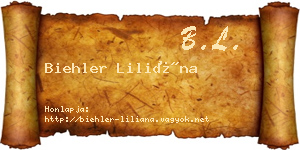 Biehler Liliána névjegykártya